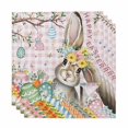 thumbnail image 1 of Pink Easter Bunny Cloth Napkins, Spring Easter Eggs Floral Buffalo Plaid Washable and Reusable Dinner Napkins Set of 4, Table Napkin for Kitchen Party Birthday Wedding Hotel Housewarming 20"x20", 1 of 9