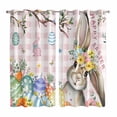 thumbnail image 1 of Pink Easter Bunny Kitchen Curtains Window Panels, Spring Easter Eggs Floral Buffalo Plaid Insulated Window Treatment Curtain, Grommet Curtains for Bedroom/Living Room/Bathroom, 2 Piece 52"Wx84"L, 1 of 8