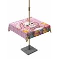 thumbnail image 1 of Pink Easter Bunny Outdoor Tablecloth - 60x60 Inch Square Dining Table Cover, Spring Easter Eggs Chicken Floral Plaid Waterproof Outdoor Table Cloth with Umbrella Hole & Zipper for Picnic/Patio/Party, 1 of 7