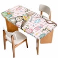 thumbnail image 1 of Pink Easter Bunny Table Cloths for 5 Foot Rectangle Tables, Spring Easter Eggs Floral Buffalo Plaid Patio Waterproof Elastic Fitted Tablecloths, Washable Rectangular Table Cover for Camping, 1 of 8