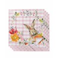 thumbnail image 1 of Pink Easter Cloth Napkins Set of 4 Reusable Dinner Napkins, Bunny Spring Floral Checkered Cocktail Napkin Washable Table Napkins for Wedding/Holiday Party/Baby Shower 20"x20", 1 of 7
