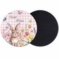 thumbnail image 1 of Pink Easter Coasters Set of 2, Absorbent Coasters for Drinks, Spring Watercolor Tulip Flower Plant Plaid Coaster for Desk Coffee Table Protection, Home Decor House Warming Gifts 4", 1 of 8