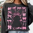 thumbnail image 1 of Pink Easter Coquette Bunny Sweatshirt, Floral Spring Bunny Crewneck, Happy Easter Pullover for Women, 1 of 5