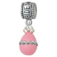 thumbnail image 1 of Pink Easter Egg with Clear Crystal Band - Abide With Me Charm Bead, 1 of 1