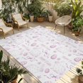 thumbnail image 1 of Pink Easter Outdoor Rug for Patio/Deck/Porch, Non-Slip Large Area Rug 5 x 7 Ft, Watercolor Spring Bunny Eggs Flowers Indoor Outdoor Rugs Washable Area Rugs, Reversible Camping Rug Carpet Runner, 1 of 8