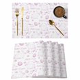 thumbnail image 1 of Pink Easter Placemats Set of 4, Watercolor Spring Bunny Eggs Flowers Placemats for Dining Table, Place Mats for Kitchen Tabletop, Waterproof Wipeable Dining Table Mats Set, 1 of 9