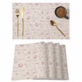 thumbnail image 1 of Pink Easter Placemats Set of 6, Spring Farmhouse Vintage Bunny Eggs Beige Placemats for Dining Table, Place Mats for Kitchen Tabletop, Waterproof Wipeable Dining Table Mats Set, 1 of 9
