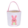 thumbnail image 1 of Pink Easter Rabbit Canvas Tote Bag For Egg Hunt Candy Storage Shopping 15X12X4Inch, 1 of 6