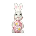 thumbnail image 1 of Pink Easter Season Bunny Figurine With Flower Details Constructed From Durable Foam Material For Long-Term Use, 1 of 7