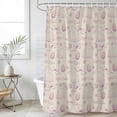thumbnail image 1 of Pink Easter Small Stall Shower Curtain, Waterproof Shower Curtains for Bathroom, Spring Farmhouse Vintage Bunny Eggs Beige Washable Fabric Bath Curtain for Bathtub Decoration with Hooks 36x72 Inches, 1 of 9