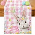 thumbnail image 1 of Pink Easter Table Runner 70 Inches Long for Kitchen Dining, Spring Easter Bunny Eggs Floral Buffalo Plaid Dresser Scarf Farmhouse, Dining Table Decorations for Wedding/Parties, 13 x 70 In, 1 of 8
