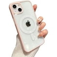 thumbnail image 1 of Pink Edge Phone Case, Support MagSafe Wireless Charging, Shockproof Clear Case for iPhone 12, 1 of 11