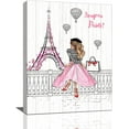 thumbnail image 1 of Pink Eiffel Tower Wall Art Romantic Paris Fashion Women Canvas Wall Decor Butterfly Eiffel Tower Picture Painting Print Modern Atwork For Girls Women Room Bathroom Office Framed Ready to Hang 12"x16", 1 of 6