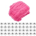 thumbnail image 1 of Pink Elastic Cobweb Halloween Decor, Stretchy Spider Web with Fake Spiders for Haunted House Party, 1 of 8