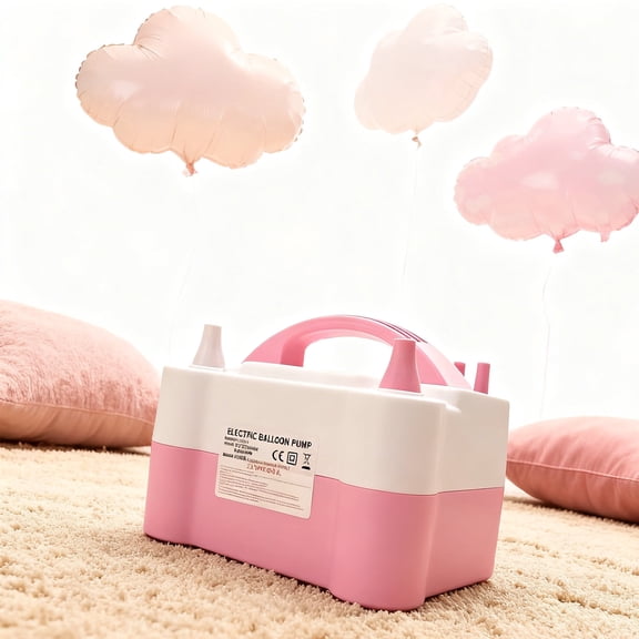 No No Electric Balloon Pump Blower Inflator Pink Portable Dual-Nozzle Corded Electric with 2 Tying Tools 1 Pack