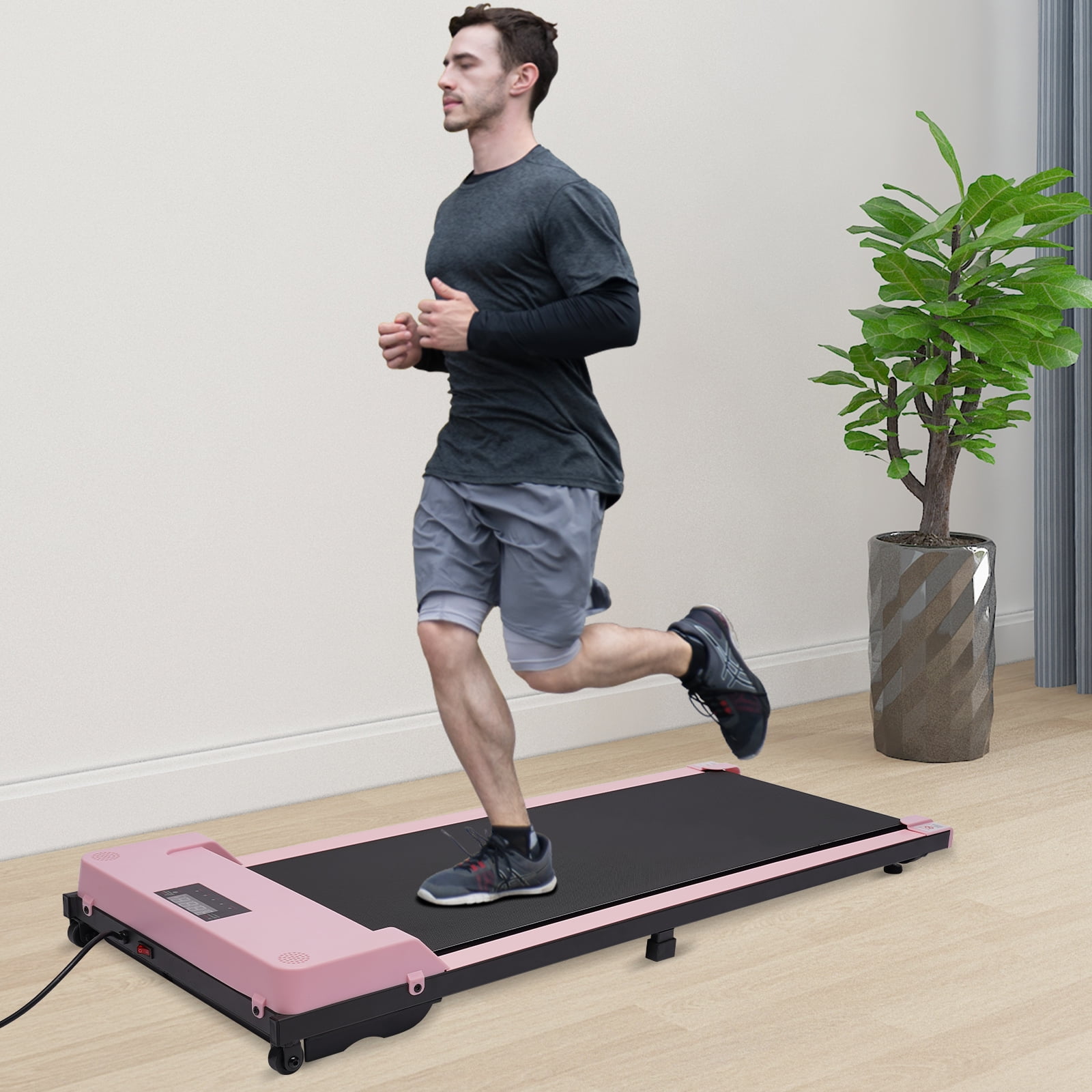 Pink Electric Treadmill Walking Pad Under Desk Jogging Machine Home Fitness 1 6km h Treadmill Running Machine