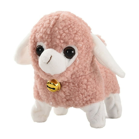 Pink Electronic Plush Sheep Toy Walks And Makes Sounds Soft Interactive Pet For Children