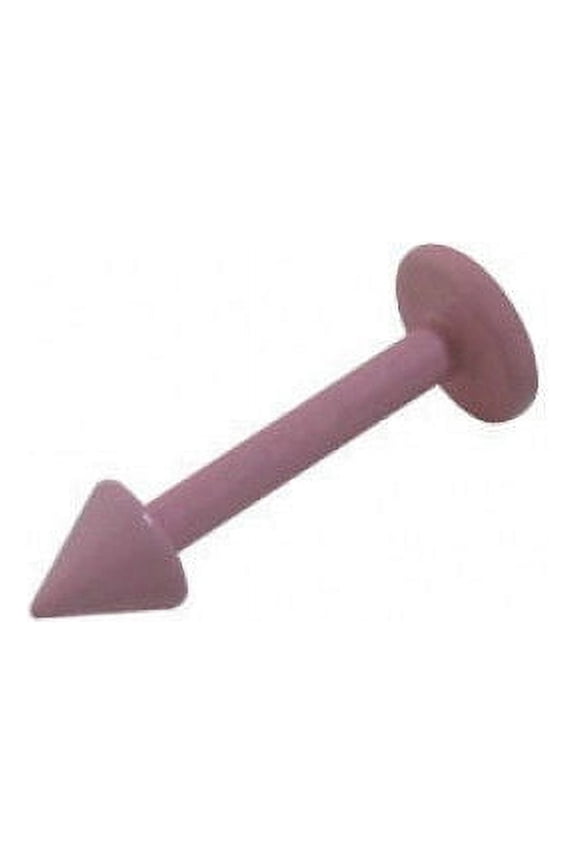 Pink Electroplated Over Surgical Steel 16G Labret Monroe with Spike End