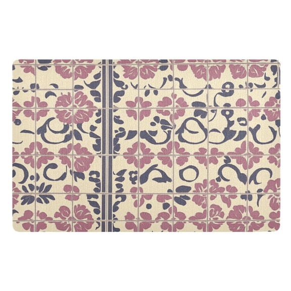 Pink Elements Floral Floor Door Mat Outdoor Indoor for Home Entrance Welcome Mats 32"x20"