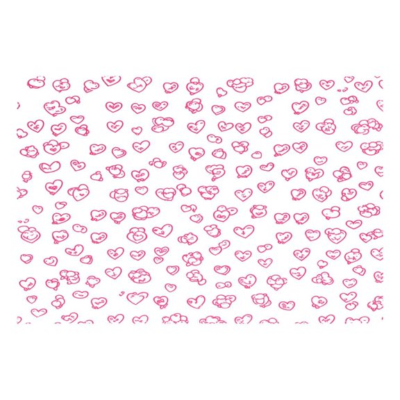 Pink Elements Heart 12x18in Heat-Resistant Non-Slip Place Mat, Durable and Wrinkle-Resistant