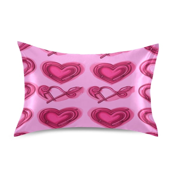 Pink Elements Romantic Luxury Silky Soft Pillowcase Standard Size Wrinkle Resistant Envelope Closure 20x26in