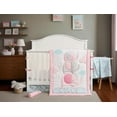 thumbnail image 1 of Pink Elephant 2-Piece Crib Bedding Set for Baby Nursery (quilt and crib sheet, come with a dust ruffle as gift), 1 of 6