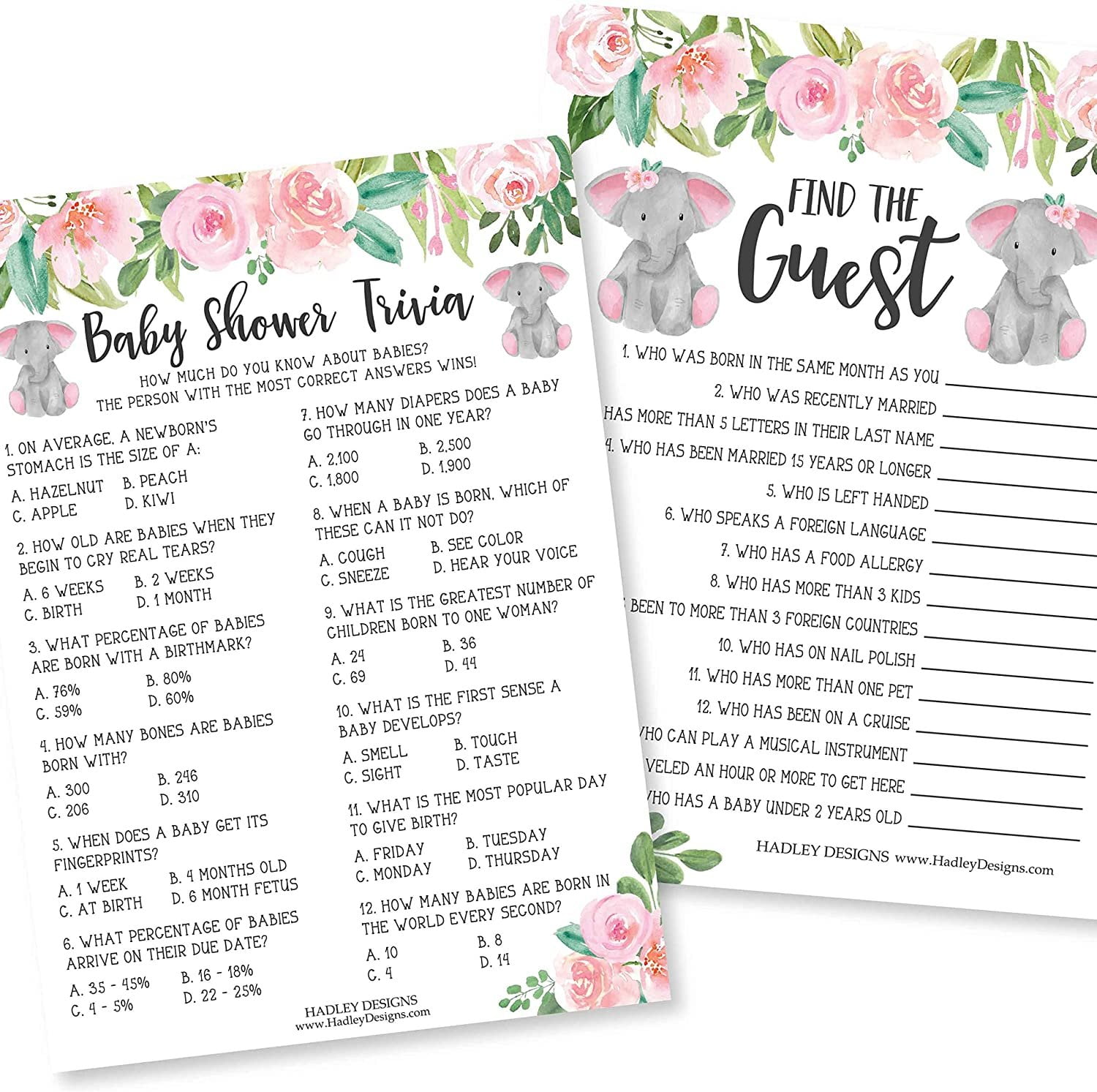 Baby Shower Game to Print Special Baby Quiz with Answers 