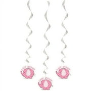 Pink Elephant Baby Shower Hanging Decorations, 26in, 3ct