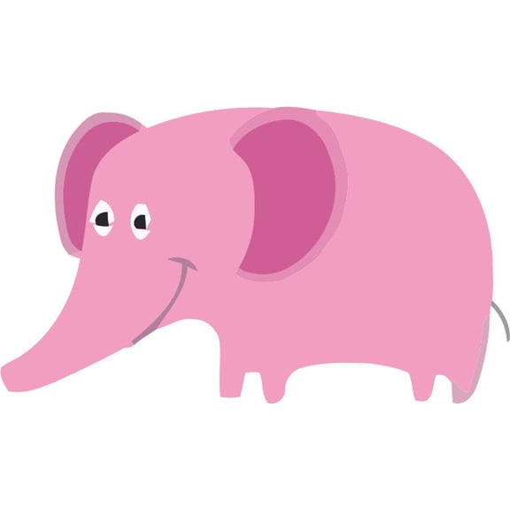 Pink Elephant Cartoon Wall Vinyl Sticker Decal Peel and Stick Graphic Kids Baby Bedroom Room Nursery School Wall Decal Sticker Adhesive Waterproof design Mural Design Waterproof Sticker 8x10 inch