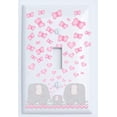thumbnail image 1 of Pink Elephant Light Switch Plate and Outlet Covers Elephant Nursery Decor with Grey and Pink Chevrons with Hearts and Butterflies, 1 of 1