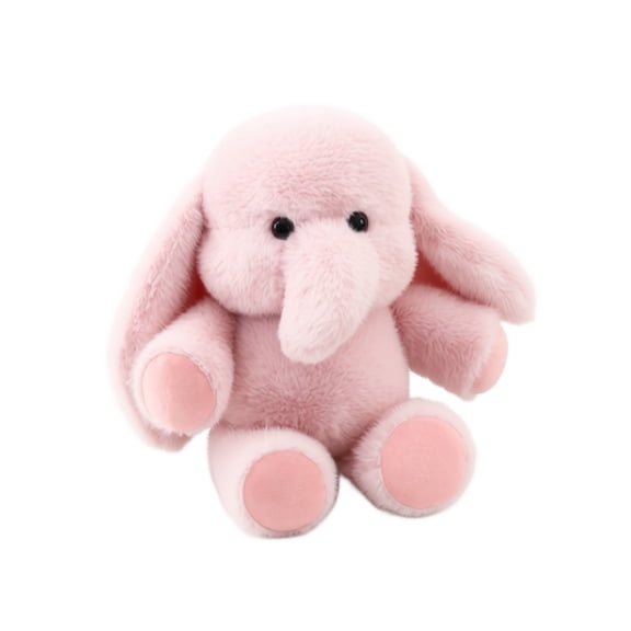 Pink Elephant Plush Doll, Soft Fuzzy Long Ear Stuffed Animal Pillow for Sofa Bedroom Shelf Decor Room Accent Gift 17.72in