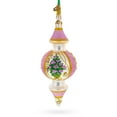 thumbnail image 1 of Pink Embossed  Blossom Double-Ended Finial Drop Glass Christmas Ornament, 1 of 4