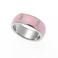thumbnail image 1 of Pink Enamel Ribbon Stainless Steel Inspirational Ring size 7, 1 of 5