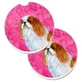 thumbnail image 1 of Pink English Toy Spaniel Set of 2 Cup Holder Car Coaster, 1 of 1