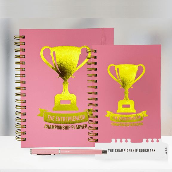 Pink Entrepreneur Championship Planner Comprehensive Business Journal and Notebook for Creative Entrepreneurs and Makers
