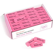 Pink Erasers, Shuttle Art 120 Pack Pink Erasers Bulk for Office, Latex-Free Soft Erasers as Office Supplies