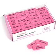 Pink Erasers, Shuttle Art 120 Pack Pink Erasers Bulk for Office, Latex-Free Soft Erasers as Office Supplies