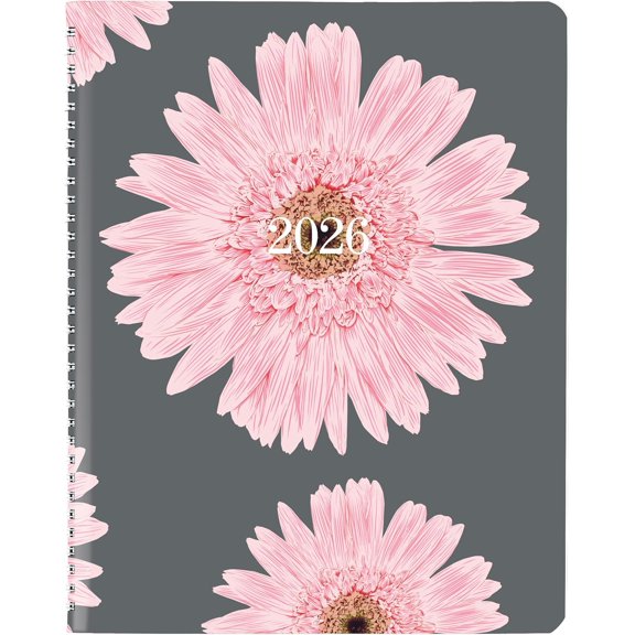 Pink Essential Weekly and Appointment Planner, 12 Months January to December, 11" x 8.5", Twin-Wire Binding, Pink Daisy (CB950G.05-26)