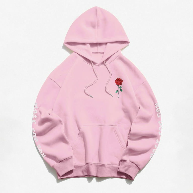 Pink rose sweatshirt sale