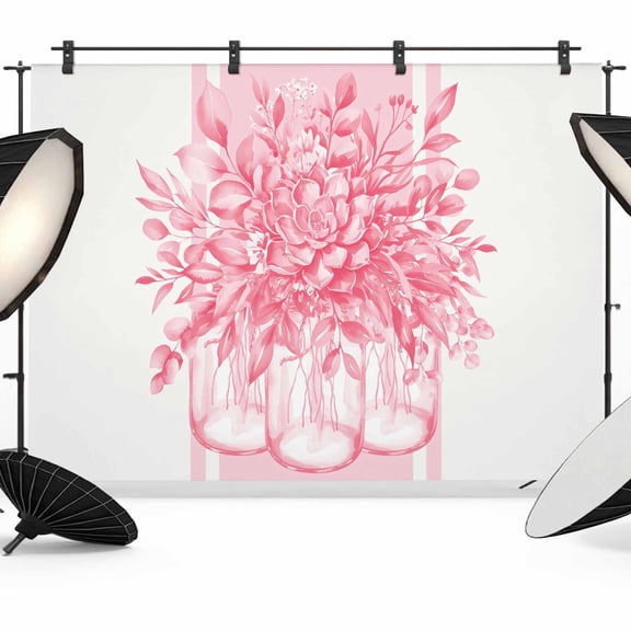 Pink Eucalyptus Leaves Flower Photography Backdrop 7x5FT, Floral Bottle Stripes Photo Backdrops, Background for Photography Studio Photo Studio Background, Back Drop for Photoshoot