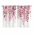 thumbnail image 1 of Pink Eucalyptus Leaves Kitchen Curtains 63 Inch Length, Summer Botanical Watercolor Grommet Top Bedroom Living Room Curtains, Light Filtering Cafe Curtain Drapes 2 Panels Set 104''x63'', 1 of 9