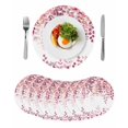 thumbnail image 1 of Pink Eucalyptus Leaves Round 13 Inch Placemats Set of 8, Summer Botanical Watercolor HeatResistant Non Slip Place Mats for Dining Table, Wipeable Braided Kitchen Table Mats for Housewarming, 1 of 9