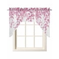 thumbnail image 1 of Pink Eucalyptus Leaves Swag Valances for Windows, Small Curtains Drapes, Spring Botanical Leaf Branches Kitchen Window Curtains Over Sink Window Treatment Valance for Bedroom/Bathroom 56"x36", 1 of 5