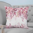 thumbnail image 1 of Pink Eucalyptus Leaves Throw Pillow Covers, Soft Pillowcases with Invisible Zipper, Summer Botanical Watercolor Decorative Square Pillow Cushion Covers for Living Room Couch Sofa Bed 26x26 Inches, 1 of 8