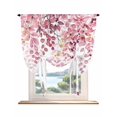 thumbnail image 1 of Pink Eucalyptus Leaves Tie Up Curtains for Windows 45 Inch Length Balloon Curtains Kitchen Adjustable Balloon Window Shade Summer Botanical Watercolor Tie Up Valance Bathroom Curtain Window 52"x45", 1 of 6
