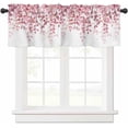 thumbnail image 1 of Pink Eucalyptus Leaves Valance for Windows Berry Branch Plant Curtains Valances Spring Short Curtains Rod Pocket Window Treatment for Kitchen Living Room Bedroom Bathroom Decor 1 Panel 54x18, 1 of 6