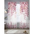 thumbnail image 1 of Pink Eucalyptus Sheer Curtains 108 Inches Long 2 Panels Leaves Abstract Branch Farmhouse Retro Leaf Light Filtering Semi Sheer Window Curtains Drapes for Bedroom Living Room 52"x108", 1 of 7