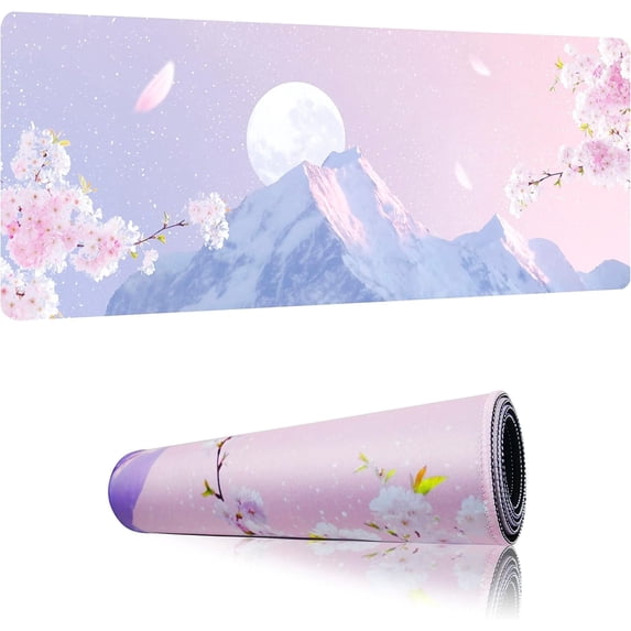 Pink Extended Mouse Pad Large XXL Mouse Mat 31.06" x 11.8" Desk Pad Laptop Computer Mousepad with Non-Slip Rubber Stitched Edges for Office, Work, Game