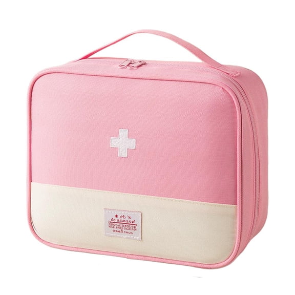 Pink Extra Large Portable Medical Bag for Travel & Outdoor Emergency First Aid Kit Organizer