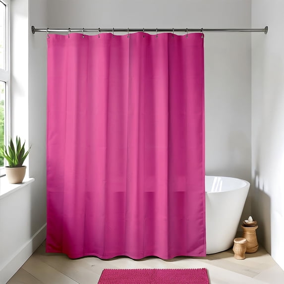 Pink Extra Long Waterproof Shower Curtain Liner 71x79 Inches